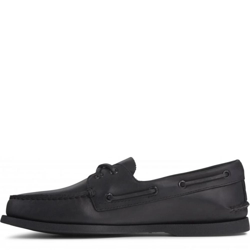 Sperry Men's Authentic Original Leather Boat Shoe In Black - Image 2