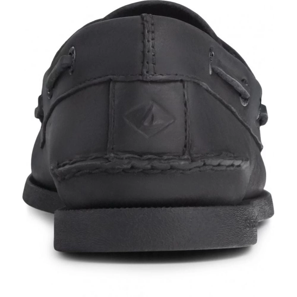 Sperry Men's Authentic Original Leather Boat Shoe In Black - Image 4