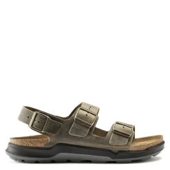 Birkenstock Men's Milano CT Oiled Leather In Faded Khaki