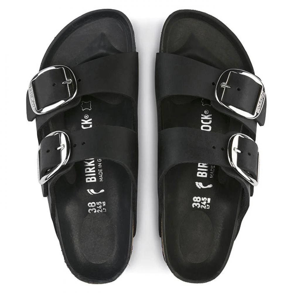 Birkenstock Women's Arizona Big Buckle Oiled Leather In Black (Narrow Width) - Image 3