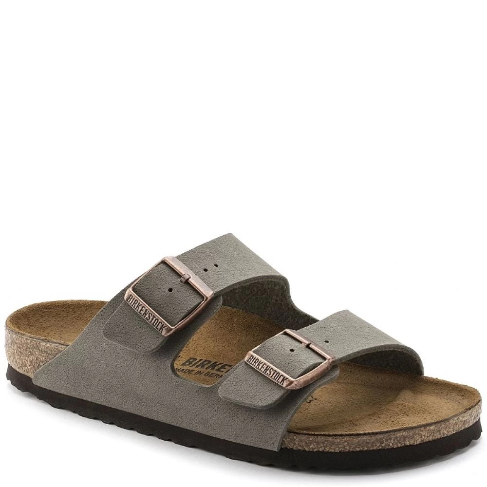 Birkenstock Arizona Birkibuc In Stone (Narrow Width) - Image 4