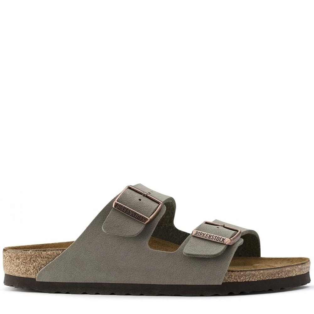 Birkenstock Arizona Birkibuc In Stone (Narrow Width)