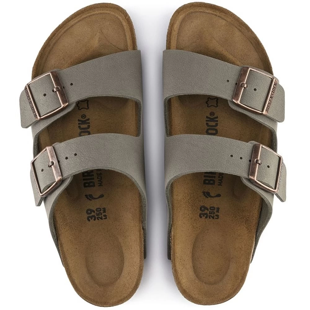 Birkenstock Arizona Birkibuc In Stone (Narrow Width) - Image 3