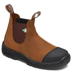 Blundstone Work & Safety Boot Rubber Toe Cap 169 In Saddle Brown