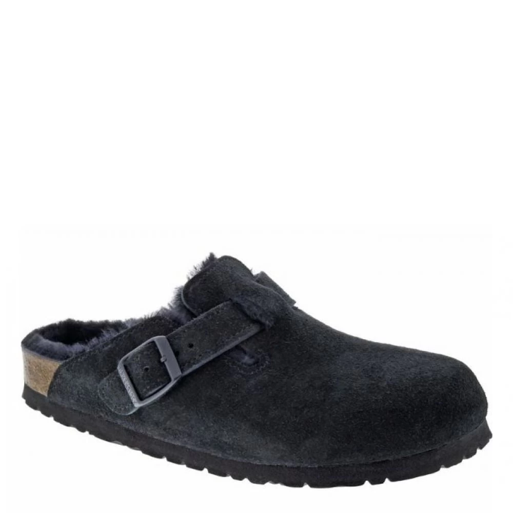 Birkenstock Boston Shearling Suede Leather In Black - Image 2