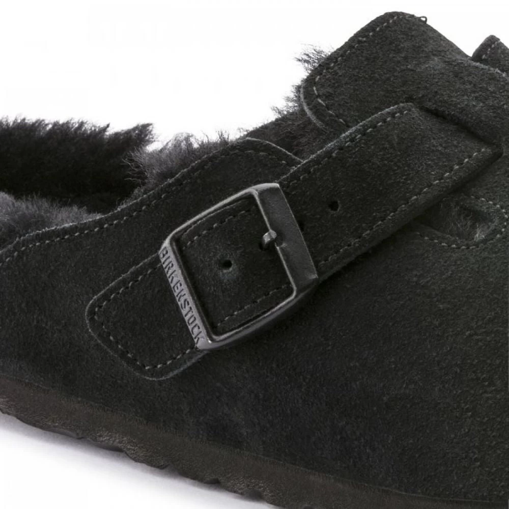 Birkenstock Boston Shearling Suede Leather In Black - Image 4