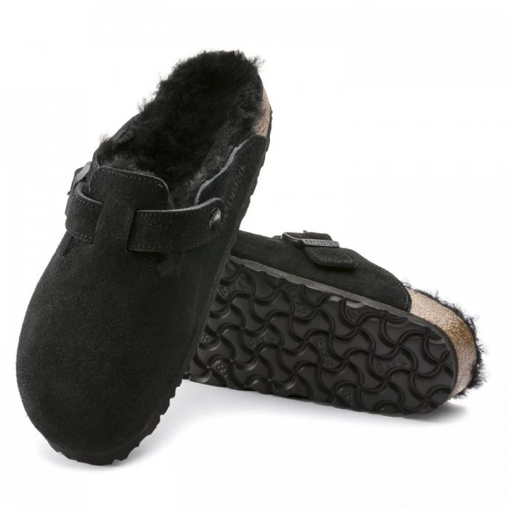 Birkenstock Boston Shearling Suede Leather In Black - Image 5