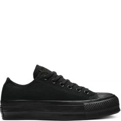 Converse Women's All Star Clean Low Top Lift In Black/Black