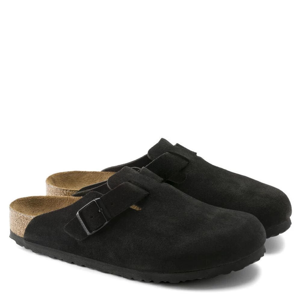Birkenstock Boston Softbed Suede Leather In Black - Image 2