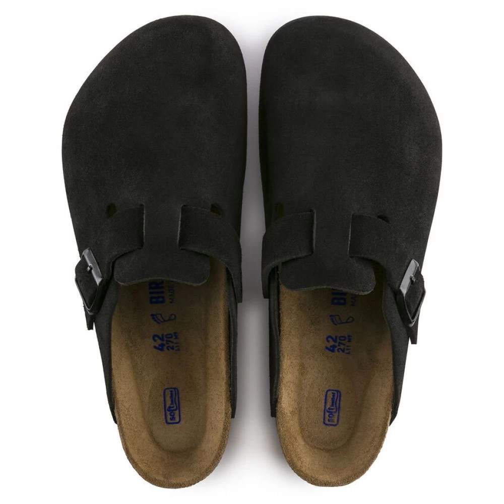 Birkenstock Boston Softbed Suede Leather In Black - Image 3