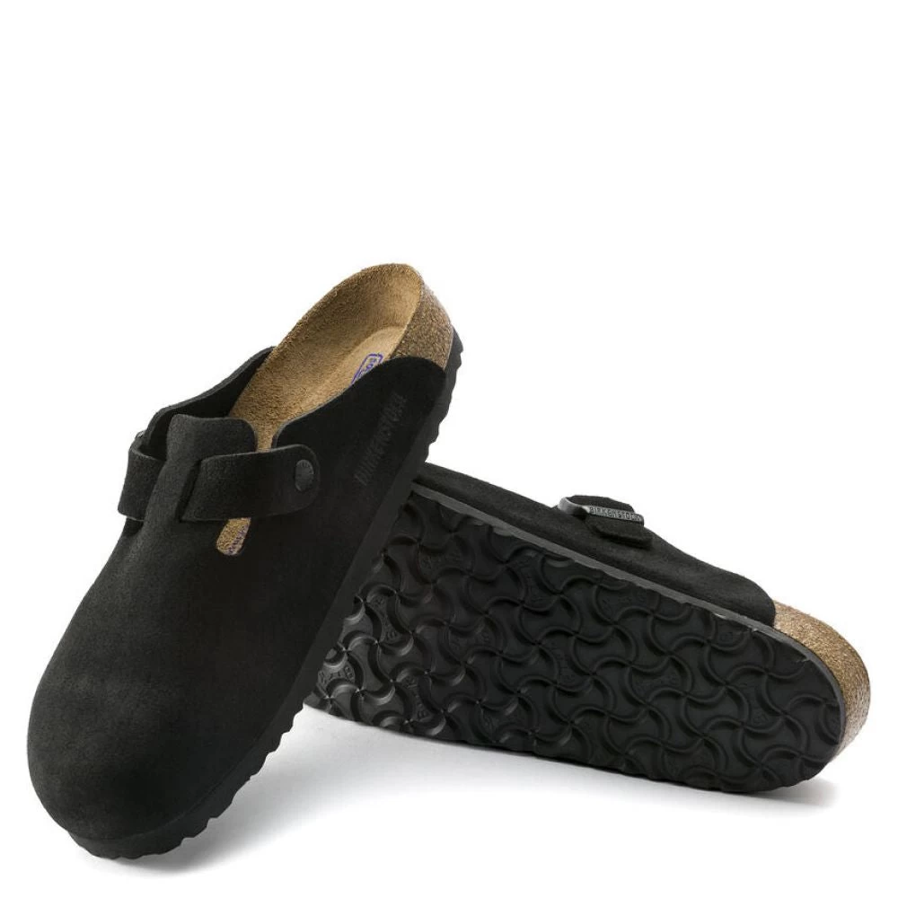 Birkenstock Boston Softbed Suede Leather In Black - Image 4