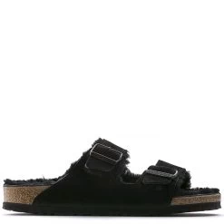 Birkenstock Arizona Shearling In Black (Narrow Width)