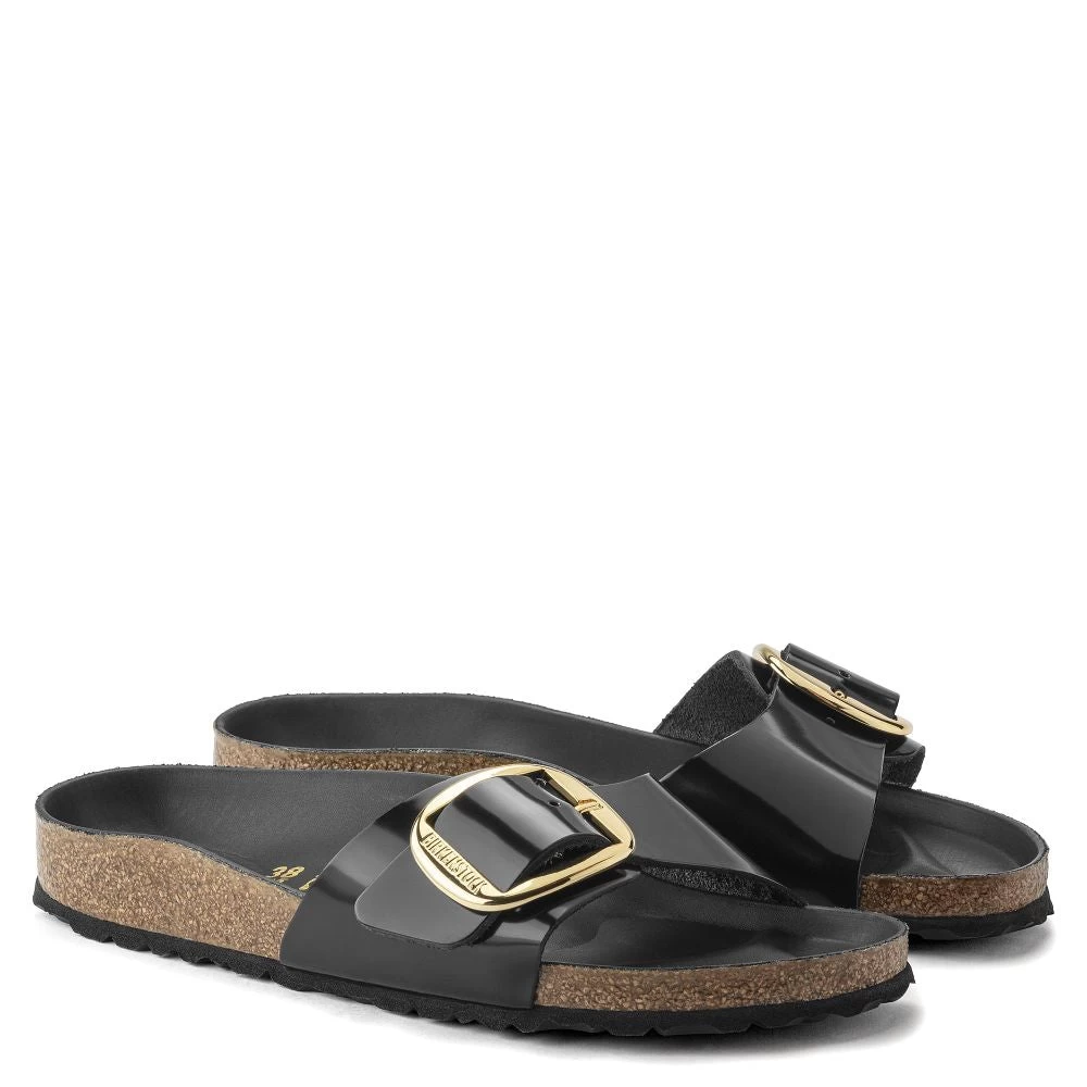 Birkenstock Women's Madrid Big Buckle Oiled Leather In High Shine Black (Narrow Width) - Image 2
