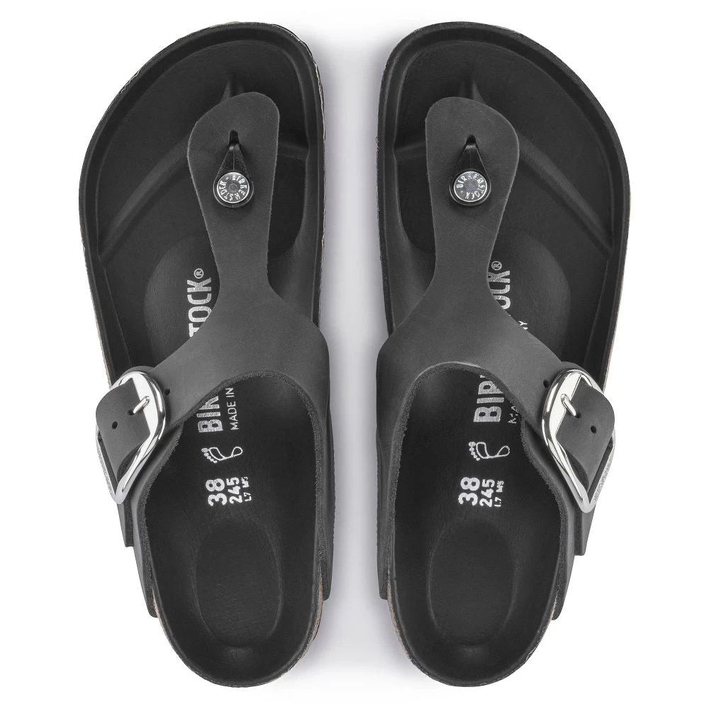 Birkenstock Women's Gizeh Big Buckle Oiled Leather In Black - Image 3