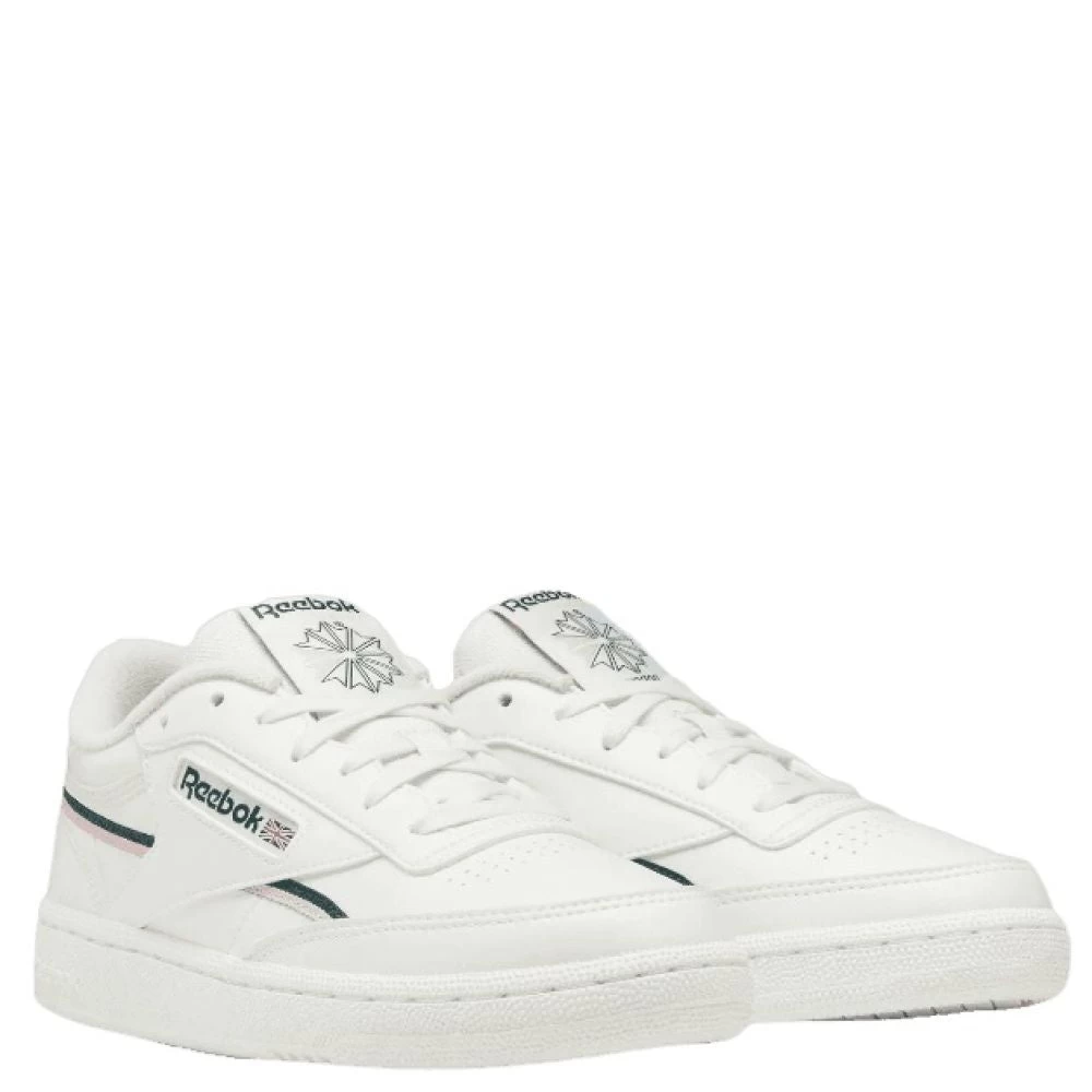 Reebok Women's Club C 85 Vegan In Chalk/Pink Glow/Forest Green - Image 2