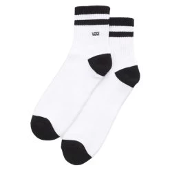 Vans Half Crew Sock In White/Black (Large)