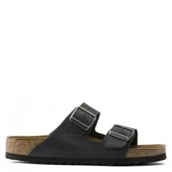 Birkenstock Women's Arizona Oiled Nubuck Leather In Black (Narrow Width)
