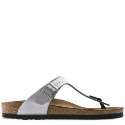 Birkenstock Gizeh Birko-Flor In Silver