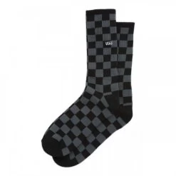 Vans Checkerboard Crew Sock In Black/Charcoal (Large)