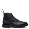 Solovair 6 Eye Astronaut Boot In Black Greasy