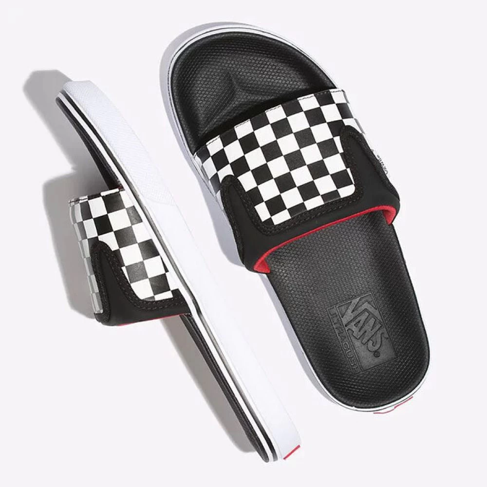 Vans Men's UltraCush Slide-On In Checkerboard Black/White - Image 2